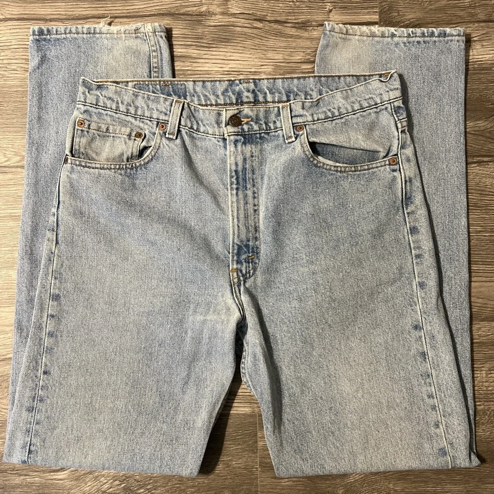 Vintage Levi's 505 Red Tab Regular Fit Straight Leg Blue Jeans Size 36x34, USA